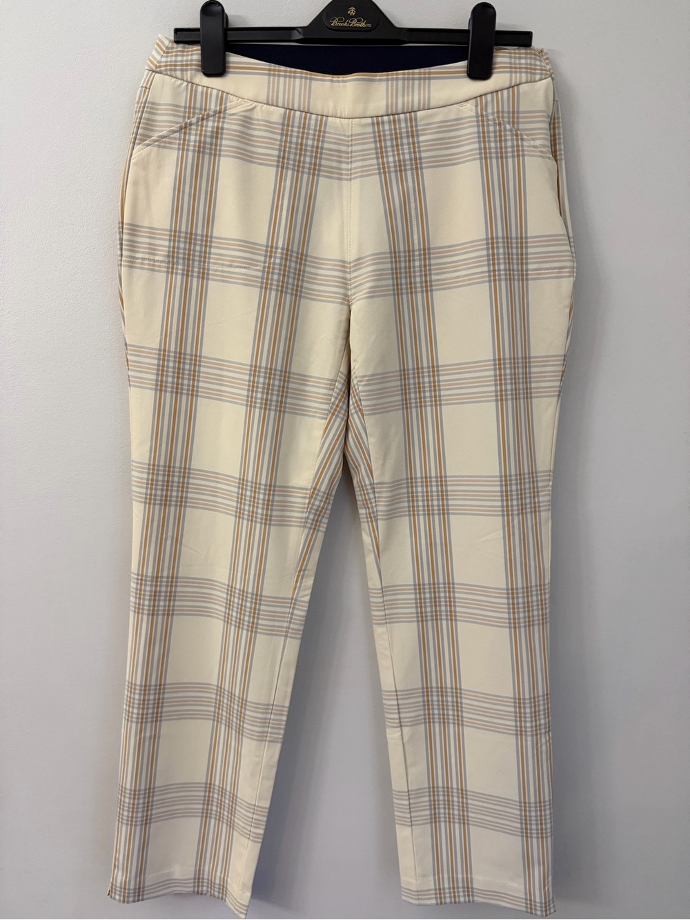 Peter Millar Golf Pant Women's 12 Ivory Plaid Dynamite Technical Stretch NWT